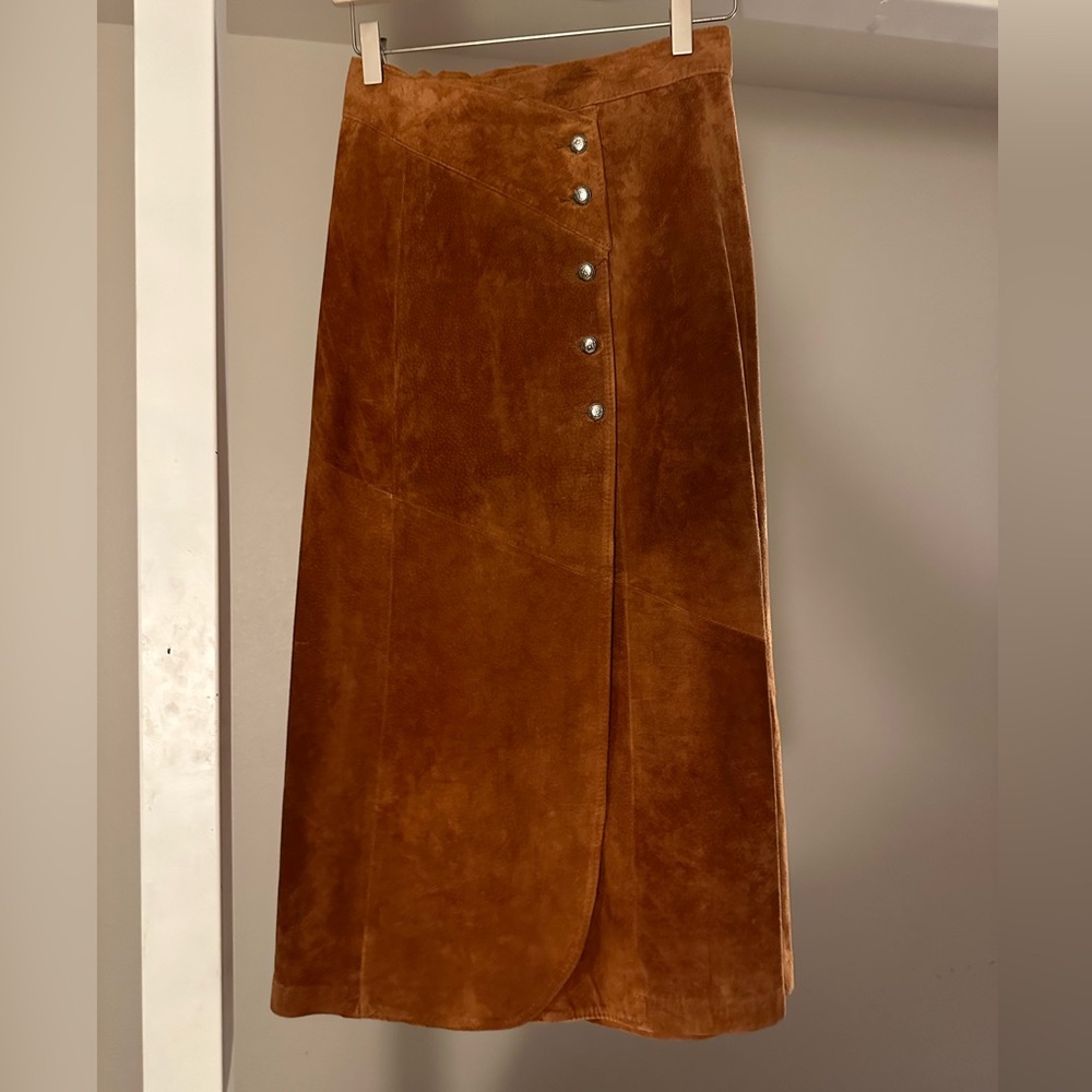 Vintage Suede pioneer wear maxi skirt